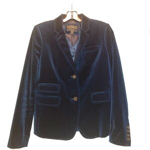 J. Crew Velvet Navy Blue Women’s Schoolboy Blazer Size 6